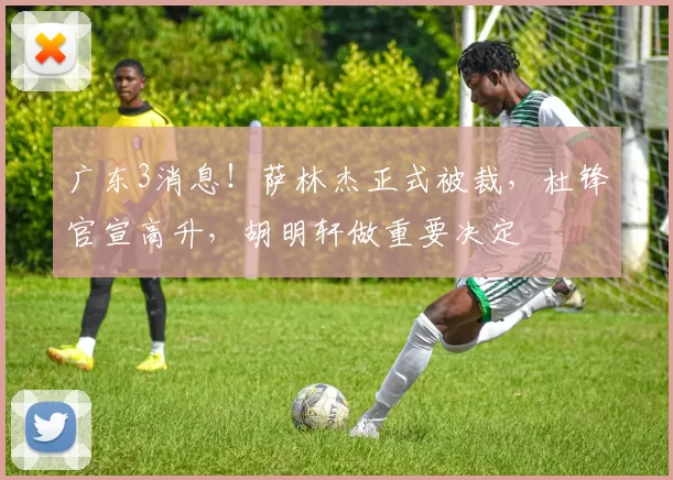 广东3消息！萨林杰正式被裁，杜锋官宣高升，胡明轩做重要决定